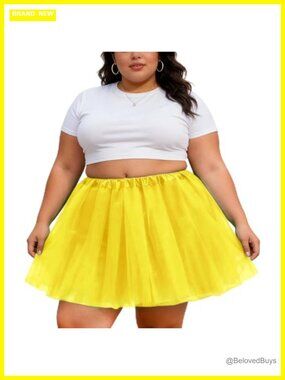 Plus Size 4-Layer Tutu Skirt with Lining A-Line Costume